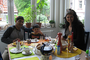 Frühstücksgäste aus Indien