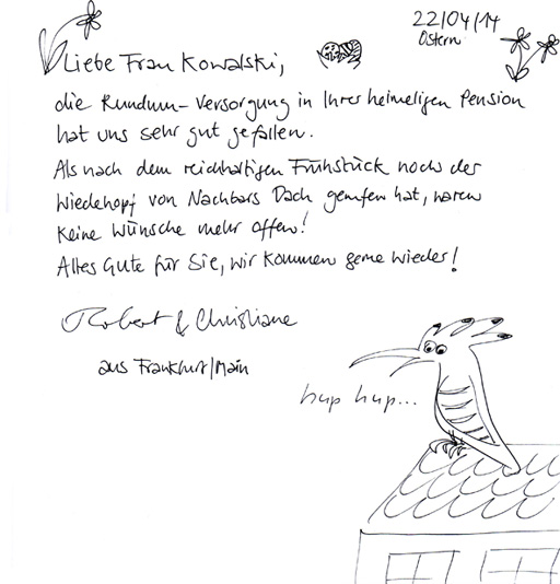 Der Wiedehopf auf Nachbars Dach