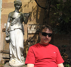 In a coffeehouse in Alsace (with language student Mirek) In a coffeehouse in Alsace (with language student Mirek