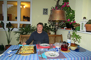 beim Abendessen